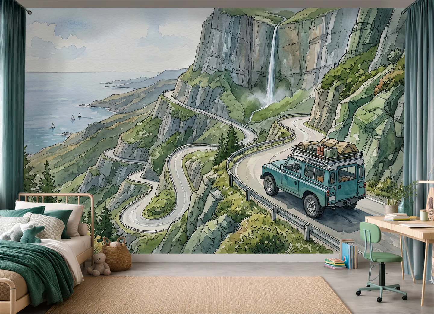 The cliff road — mockup 1