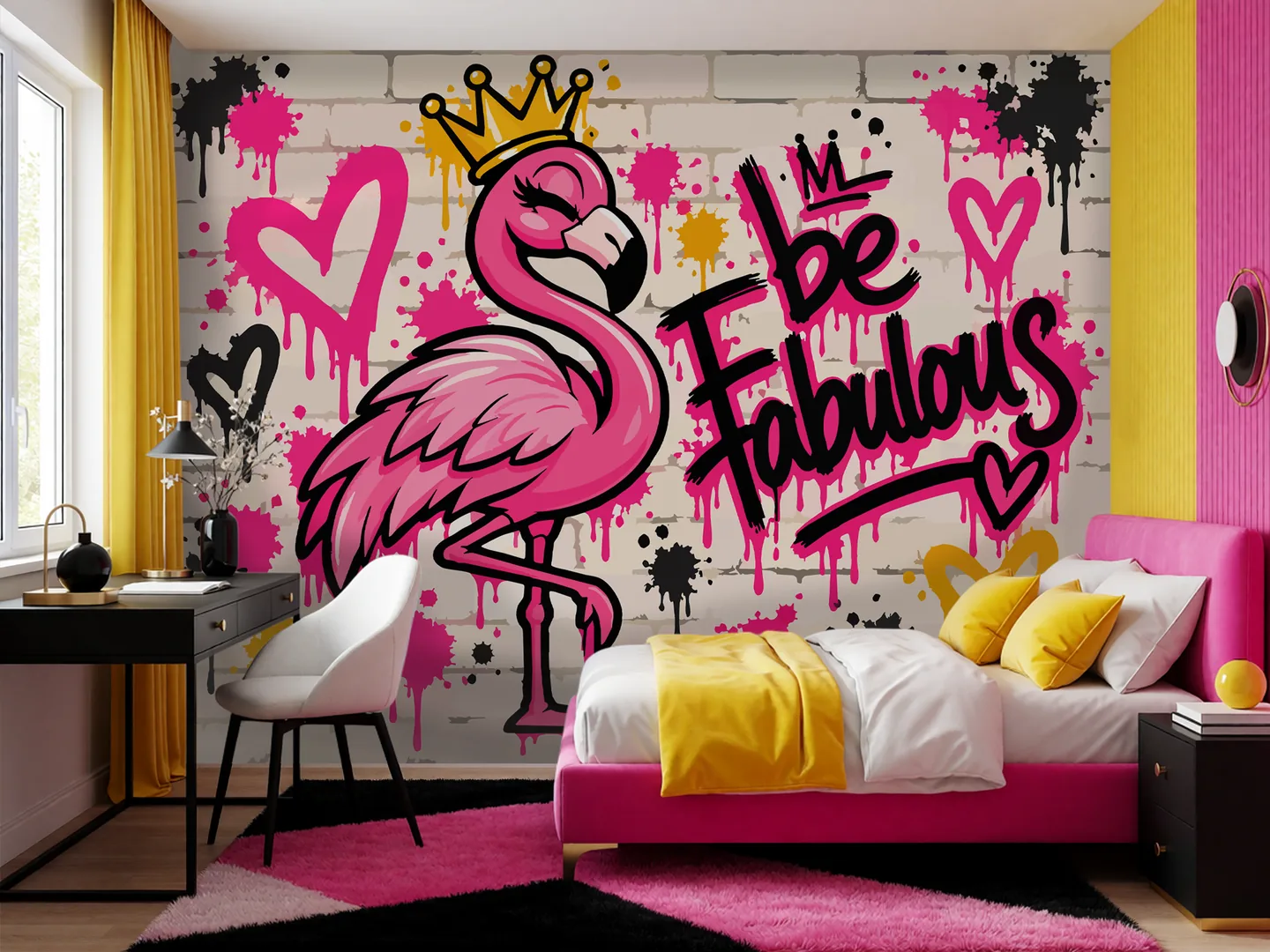 Flamingo graffiti — mockup 1