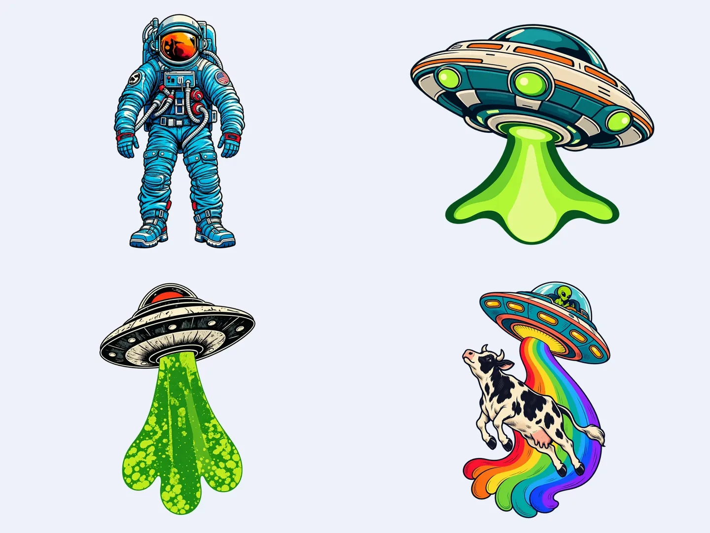 Space stickers — project material 1