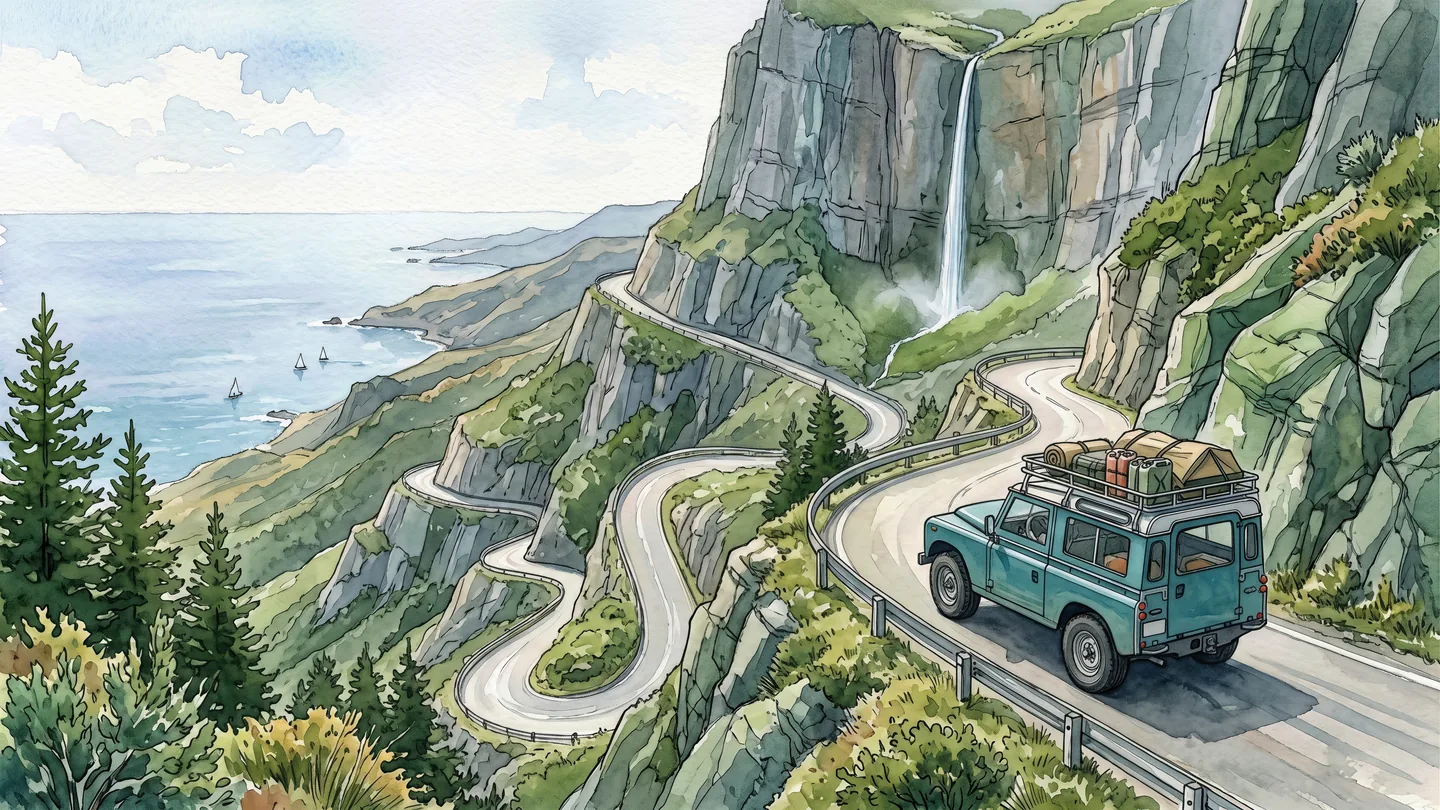 The cliff road — project material 2