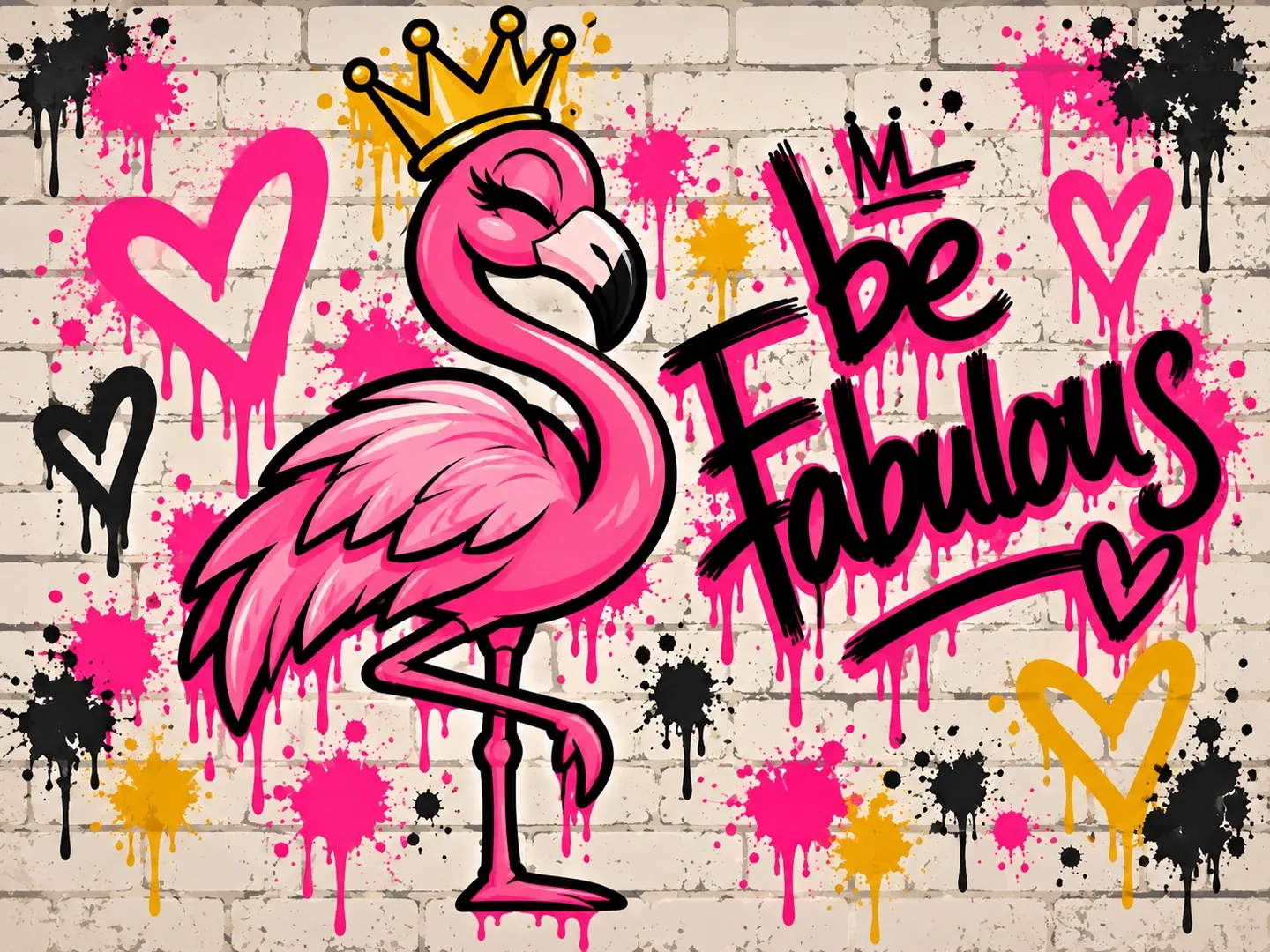 Flamingo graffiti — project material 2