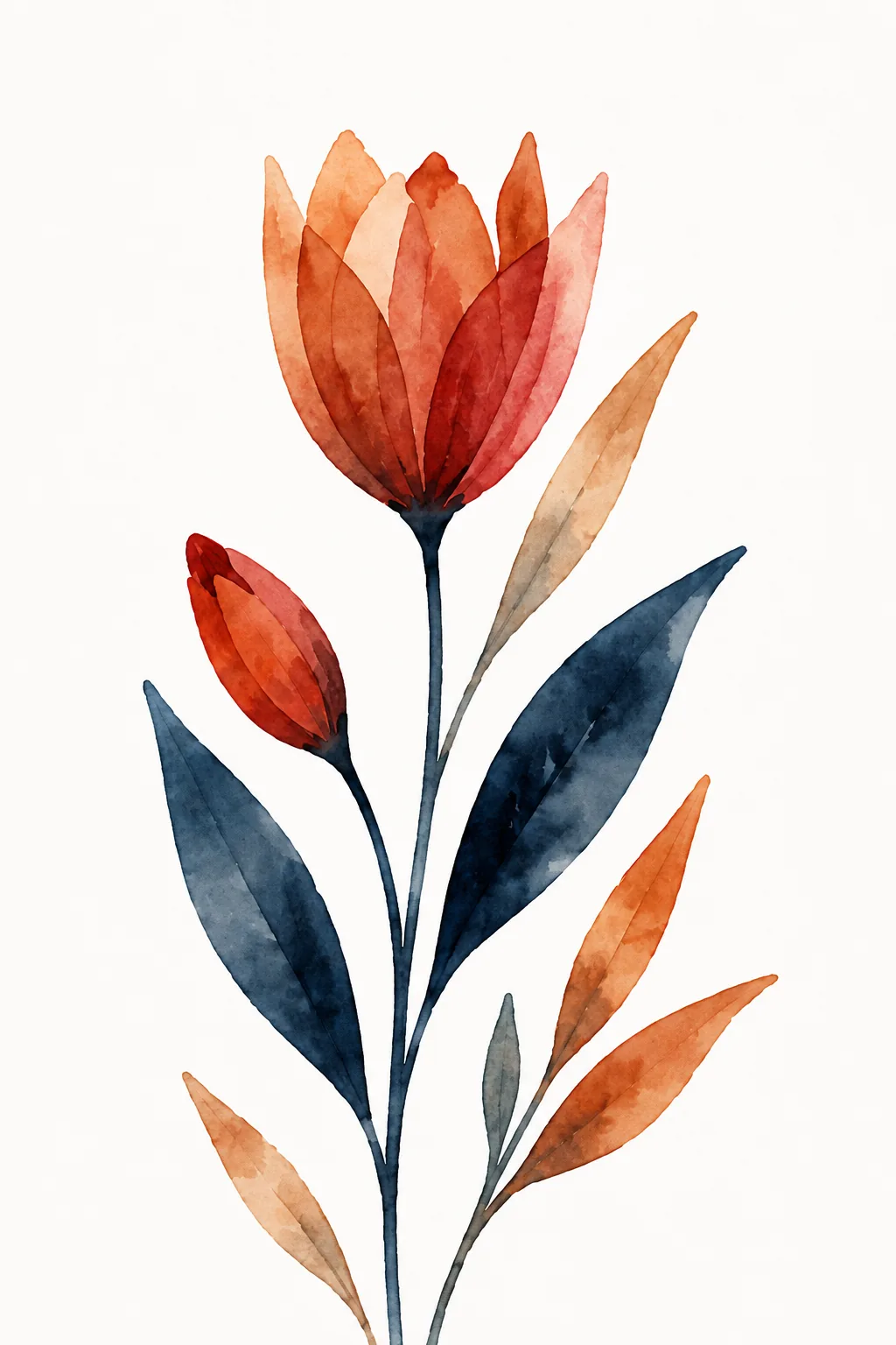 Watercolour branches — design 2