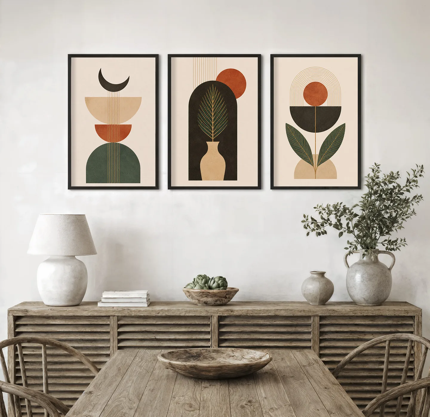 Warm geometry — interior mockup