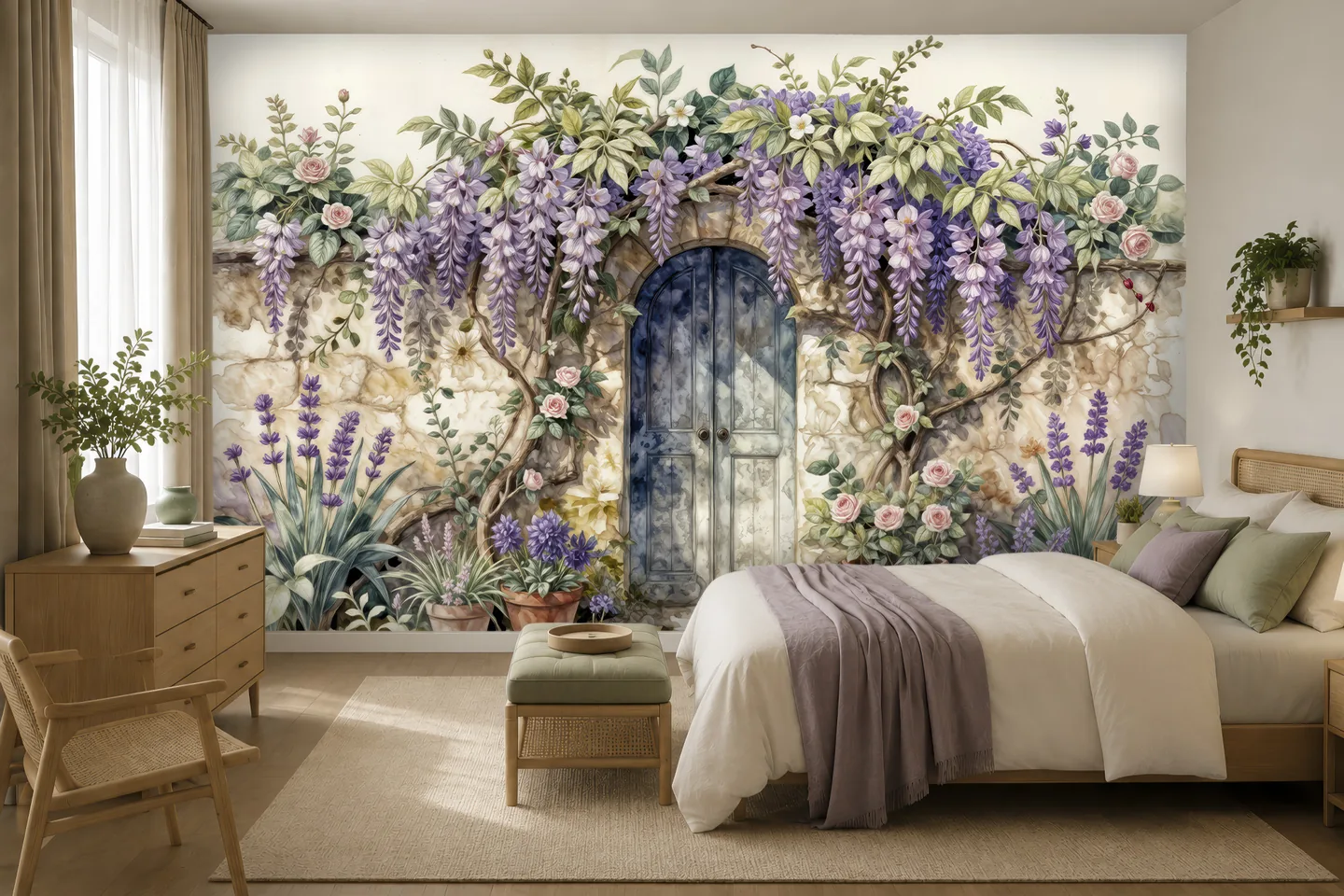 Door to a blooming garden — mockup 3
