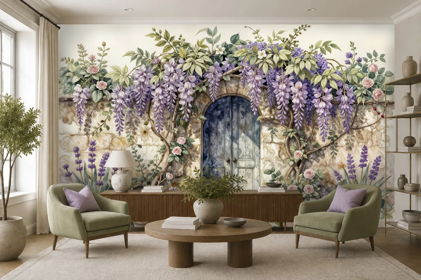 Door to a blooming garden — mockup 4