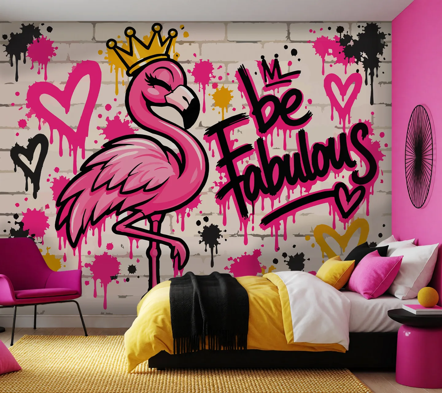 Flamingo graffiti — mockup 3