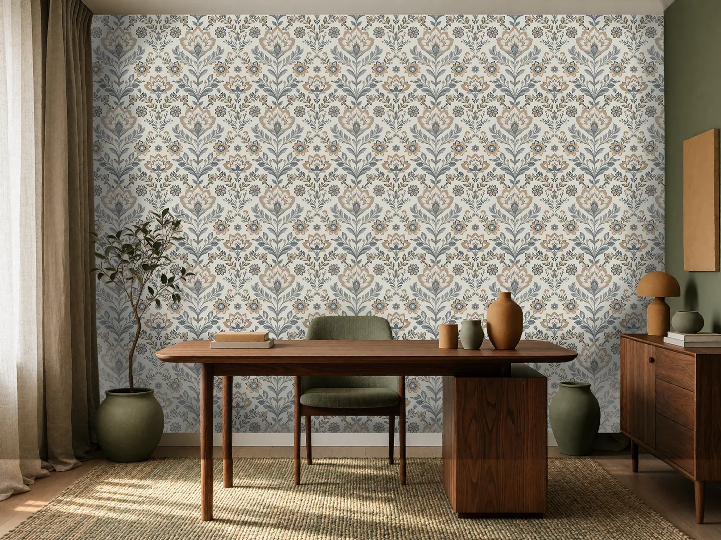 Classic damask — interior mockup