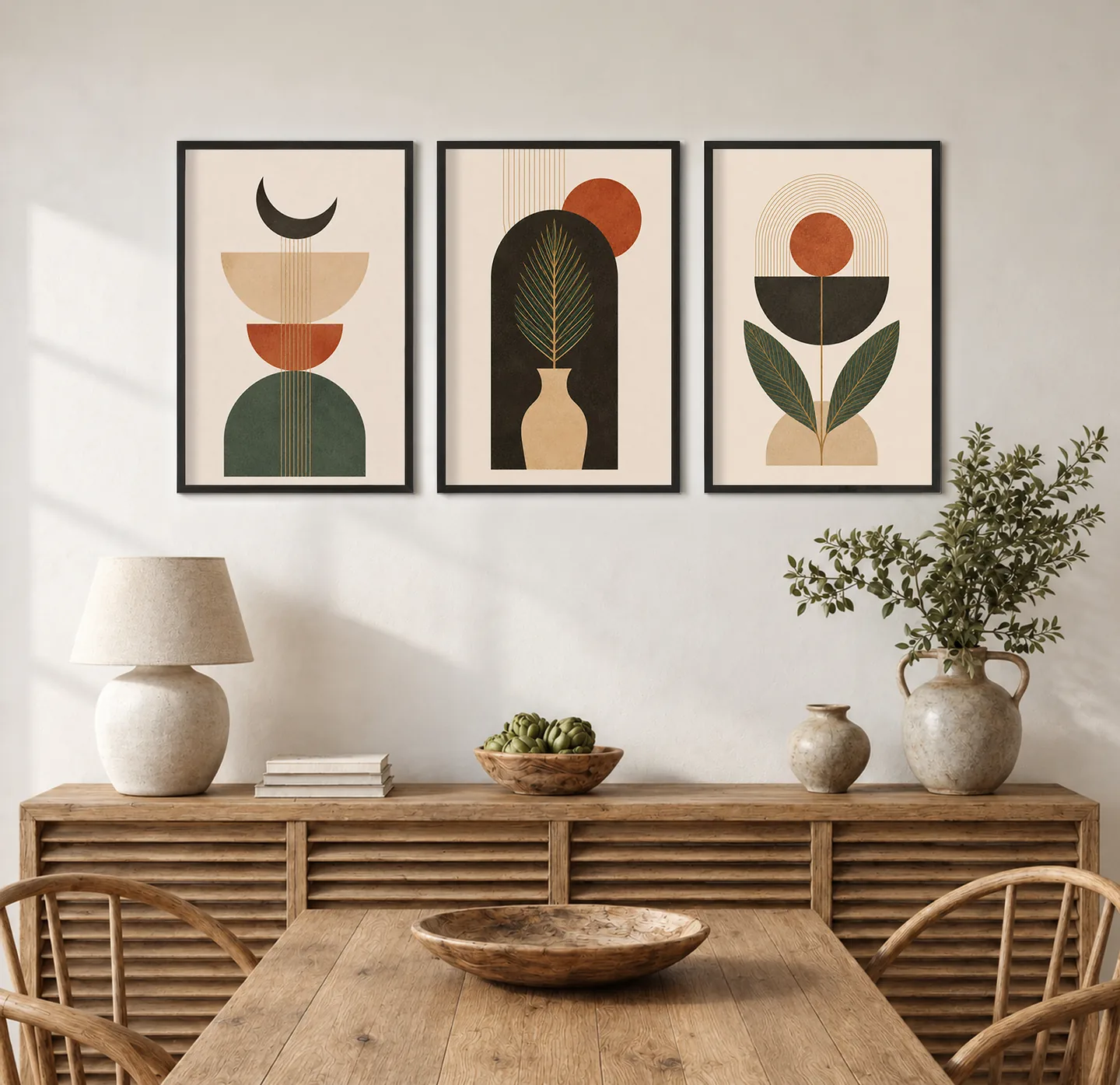 Warm geometry — interior mockup